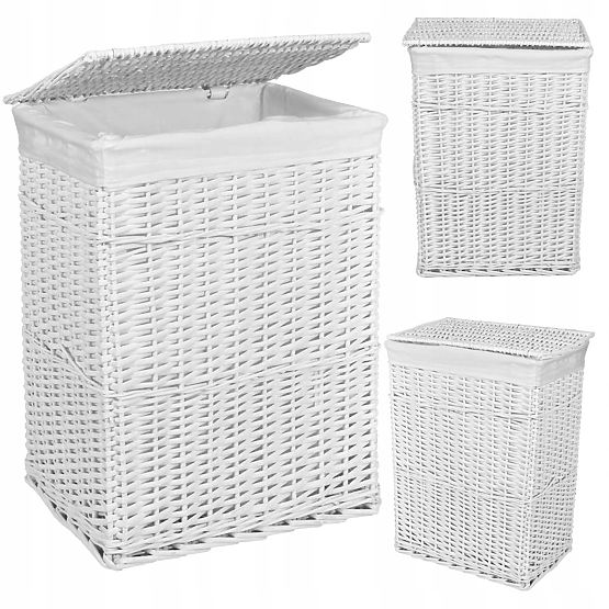 Weidenkorb 72L 40x30x60 cm weiß