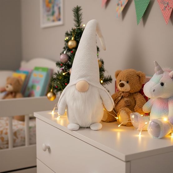 Weihnachtself YX068 50cm Weiß