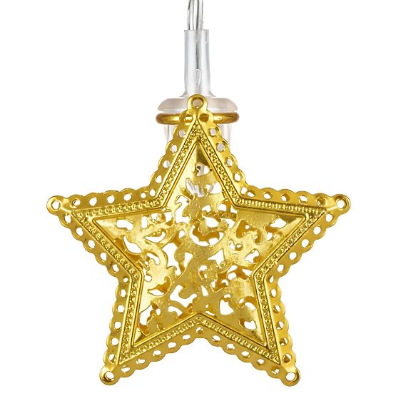 Weihnachtslichter Girlande LED Goldene Sterne 391020