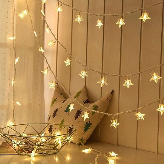 Weihnachtslichter Girlande LED Goldene Sterne 391020