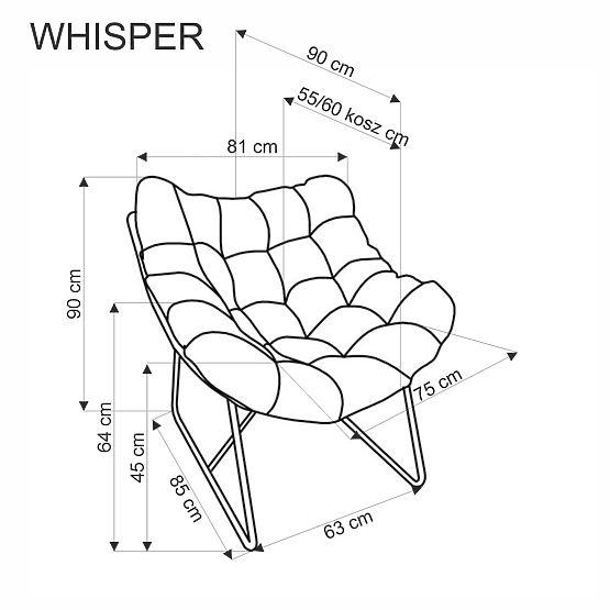 WHISPER Sessel - schwarz / natur