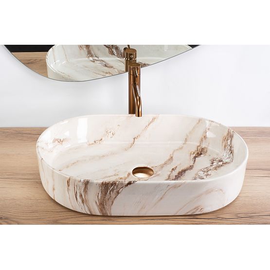 Zeitloses Aufsatzwaschbecken Rea Nadia 60 Marrone