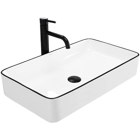 Zeitloses Waschbecken Denis Black Edge