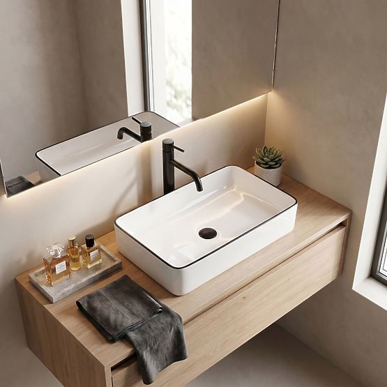 Zeitloses Waschbecken Denis Black Edge