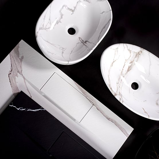 Zeitloses Waschbecken REA Amelia Marmo Shiny