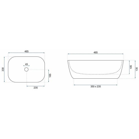 Zeitloses Waschbecken Rea Belinda White GOLD BRUSH