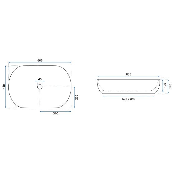 Zeitloses Waschbecken Rea CLEO 61 Gold Edge