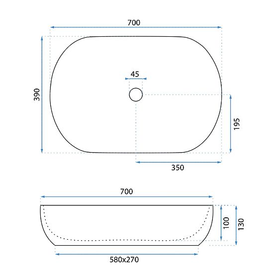 Zeitloses Waschbecken Rea Cleo 71 Weiß