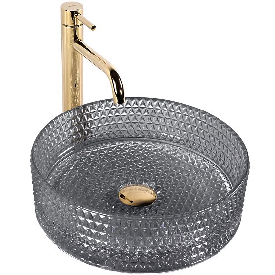 Zeitloses Waschbecken Rea Cristal 35 Schwarz