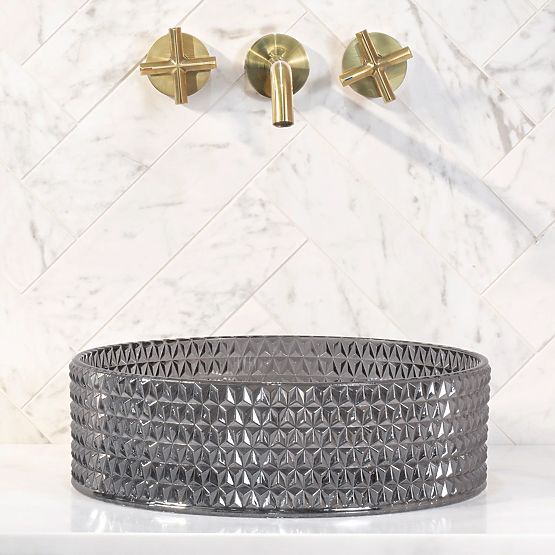 Zeitloses Waschbecken Rea Cristal 35 Schwarz