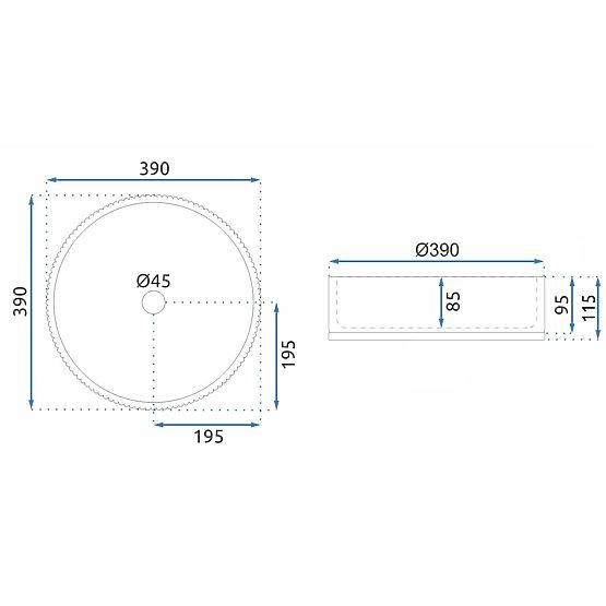 Zeitloses Waschbecken Rea Cristal Grau 39