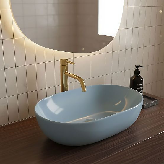 Zeitloses Waschbecken Rea LISA L.BLUE SHINY