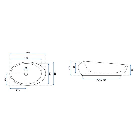 Zeitloses Waschbecken Rea Roxy C Stone L.GREY
