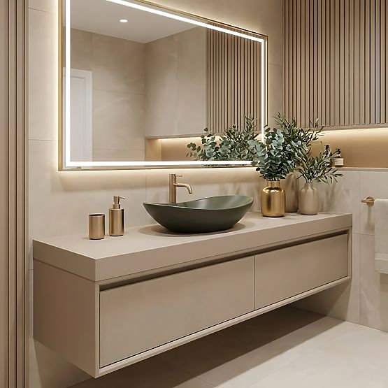 Zeitloses Waschbecken Rea Royal Olive Matt