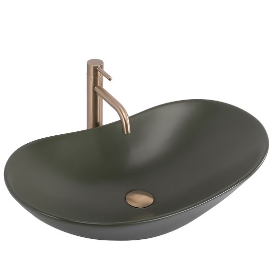 Zeitloses Waschbecken Rea Royal Olive Matt