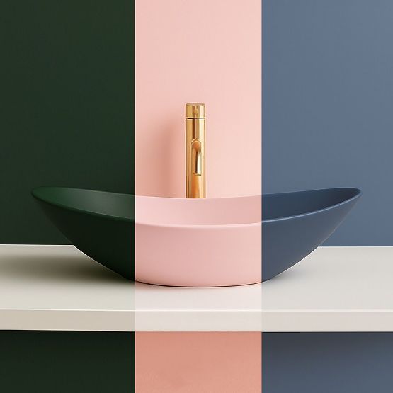 Zeitloses Waschbecken Rea Royal Olive Matt