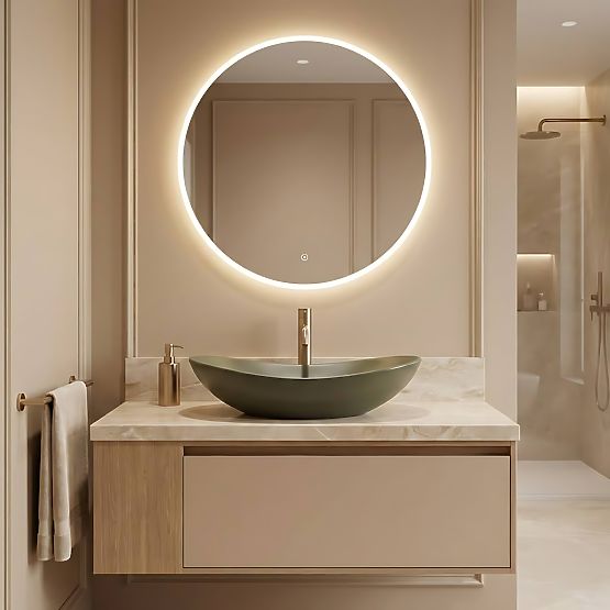 Zeitloses Waschbecken Rea Royal Olive Matt