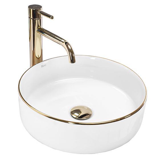 Zeitloses Waschbecken Rea Sami Gold Edge