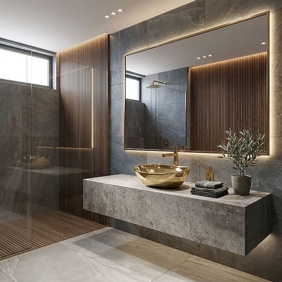 Zeitloses Waschbecken Rea Sofia Gold
