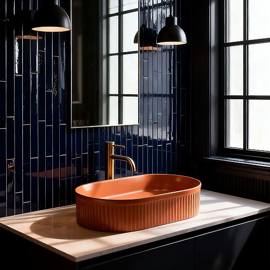 Zeitloses Waschbecken Rea Vanda Cinnamon Matt