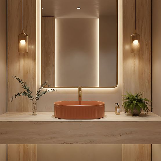 Zeitloses Waschbecken Rea Vanda Cinnamon Matt