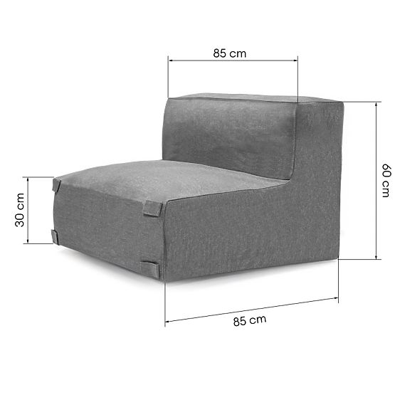 Zentralmodul für Gartenecke Vacuum mit Bezug, grau