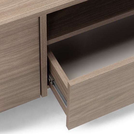 Zweiflügeliger TV-Schrank mit Schublade Kanso, Perleiche