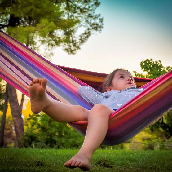 Zweipersonen-Hängematte mit 80 cm Spreizstab 480145A YELLOW