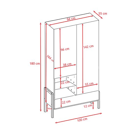 Kleiderschrank Viktor zweitürig - weiß