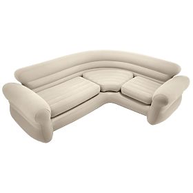 Aufblasbares Ecksofa für vier Personen 257x203x76 cm beige INTEX 68575