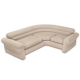 Aufblasbares Ecksofa für vier Personen 257x203x76 cm beige INTEX 68575