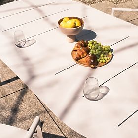 Ausziehbarer Gartentisch Marinelli 230-300 cm, Aluminium, hellbeige, lectus