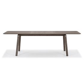 Ausziehbarer Tisch Selvoni 180-260 cm, massive Eiche, Furnier, Espresso, lectus