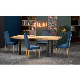 Ausziehbarer Tisch TIAGO 140-220/80 Platte: Eiche Craft, Beine: Schwarz