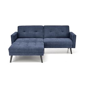 Schlafsofa CORNELIUS mit Ecksofa-Funktion, blau, Halmar