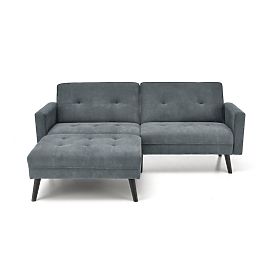 Schlafsofa CORNELIUS mit Ecksofa-Funktion, aschgrau, Halmar