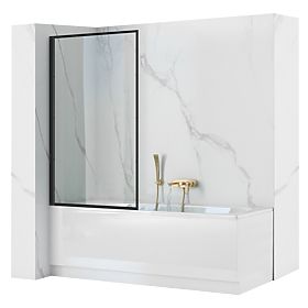 Badewannenabtrennung Rea Lagos Fix Stálá 70 Schwarz Black, Rea