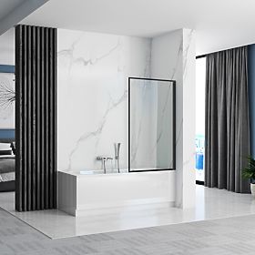 Badewannenabtrennung Rea Lagos Fix Stálá 70 Schwarz Black, Rea