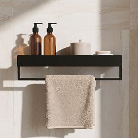 Badezimmerablage für die Badewanne SF01 60 cm schwarz matt