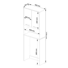 BADEZIMMERREGAL FIN SÄULE 2D WASCHMASCHINE SONOMA - WEISS