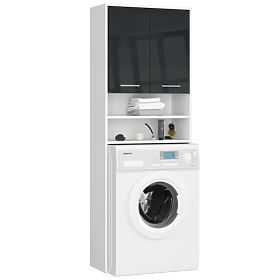 BADEZIMMERREGAL FIN ÜBER DER WASCHMASCHINE WEISS / GRAPHIT GLANZ