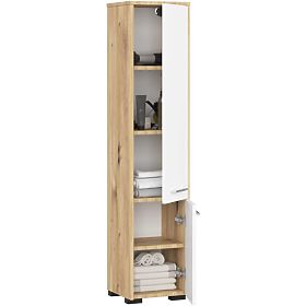 BADEZIMMERSCHRANK FIN SÄULE 30 2D 140cm ARTISAN / WEISS