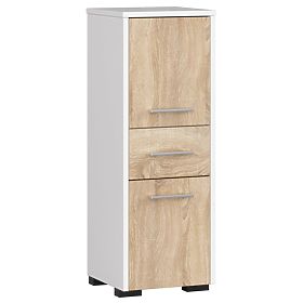 BADEZIMMERSCHRANK FIN SÄULE 30 2D 1SZ 85cm PK WEISS / SONOMA