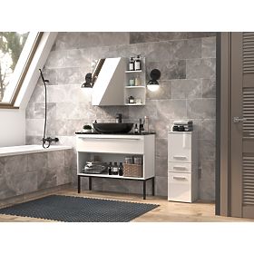 Badezimmerschrank Nel V DDS WEIß GLANZ