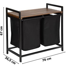 Bambus-Wäschekorb HANOI BLACK SCHWARZ