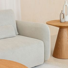 Beistelltisch Abisko, 60 cm, rund, natürliche Eichenfurnier, lectus