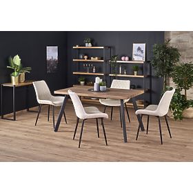 BERLIN ausziehbarer Tisch 140-180 cm, Platte - Nussbaum, Gestell - schwarz (2p=1Stk)