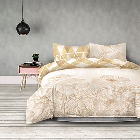 Bettwäsche SNUGGY gelb mit Blumenmotiv 155x220*2+80x80*2 AmeliaHome