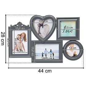Bilderrahmen CORAZON für 5 Fotos grau
