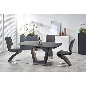 BILOTTI ausziehbarer Tisch Anthrazit matt / Nussbaum (3p=1Stk), Halmar
